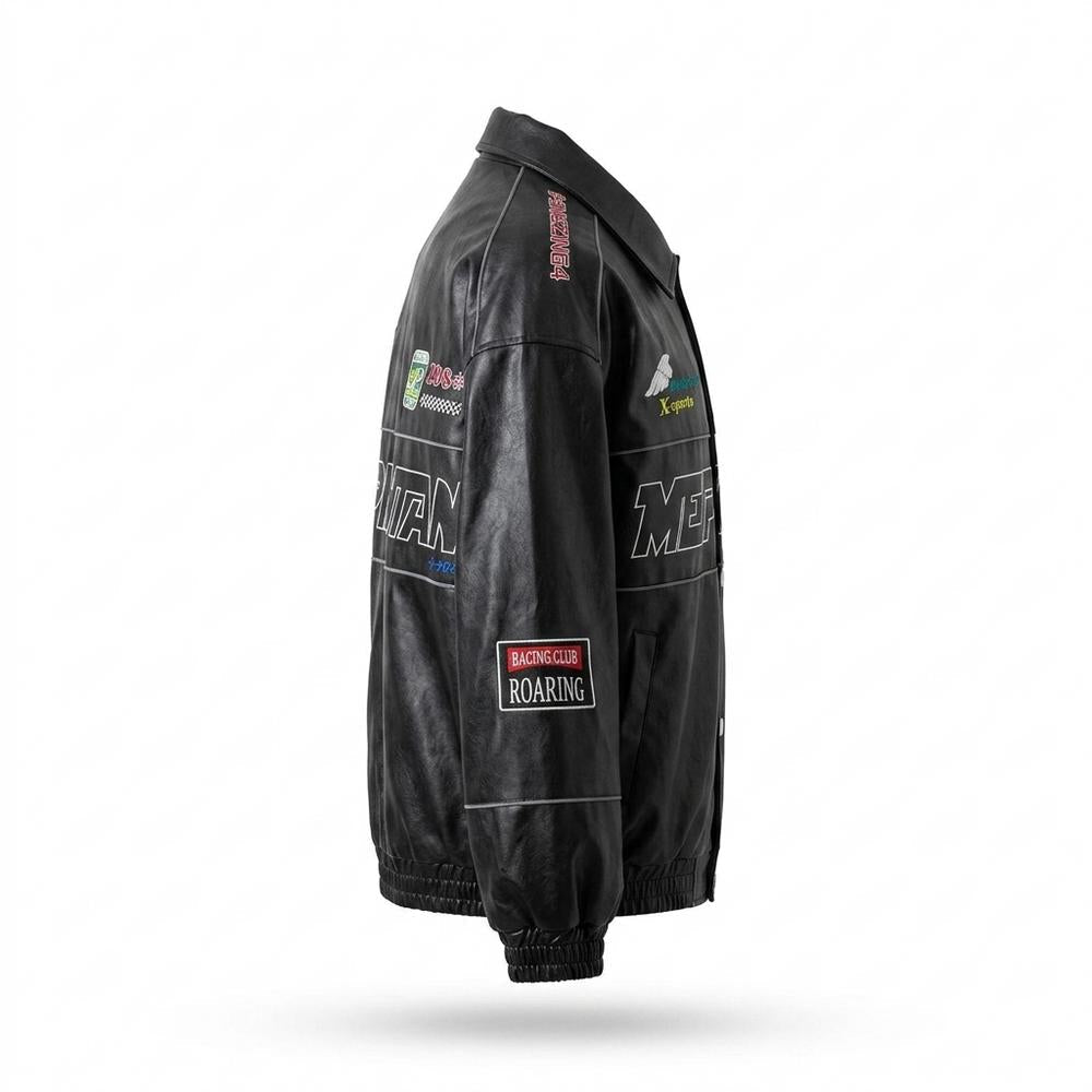 Gentleman Code - Dupok | Bestickt Geknöpft Lederjacke Unisex