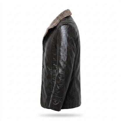 Gentleman Code - Savak | Gefüttert Geknöpft Lederjacke Herren