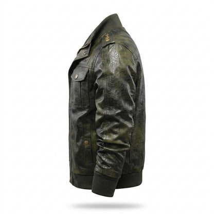 Gentleman Code - Subed | Gefüttert Bestickt Lederjacke Herren