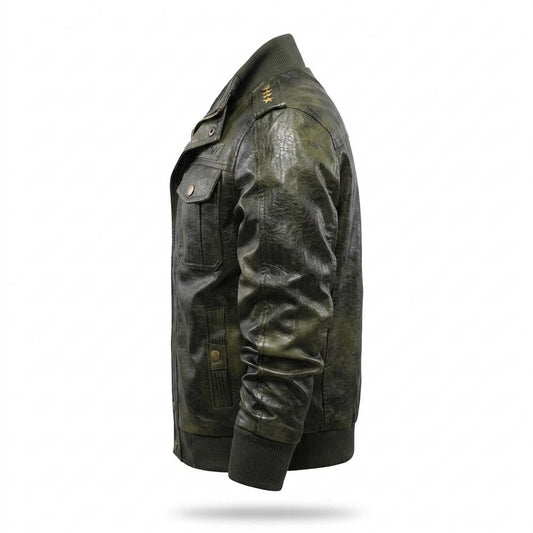 Gentleman Code - Subed | Gefüttert Bestickt Lederjacke Herren