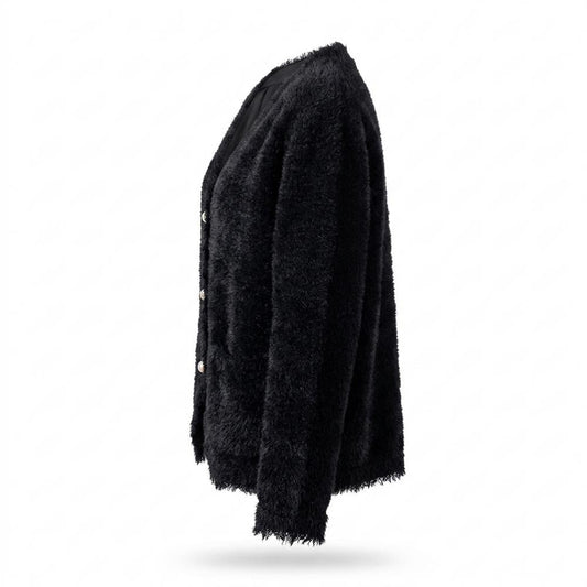 Gentleman Code - Vepol | Flauschig Geknöpft Cardigan Damen