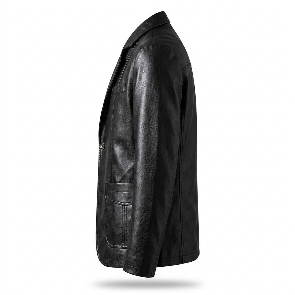 Gentleman Code - Dapit | Gefüttert Geknöpft Lederjacke Herren