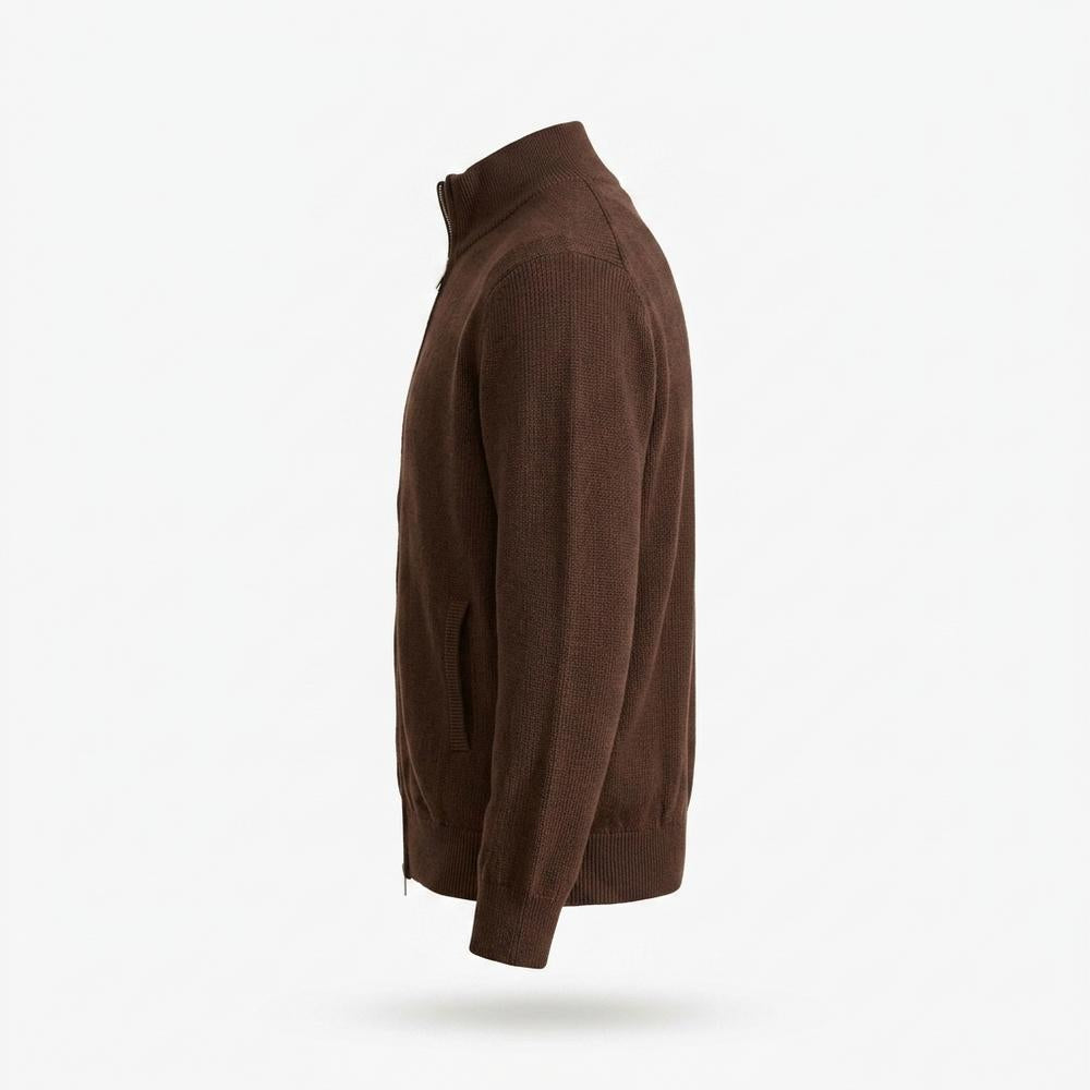 Gentleman Code - Cohek | Strukturiert Hochgeschlossen Strickjacke Herren