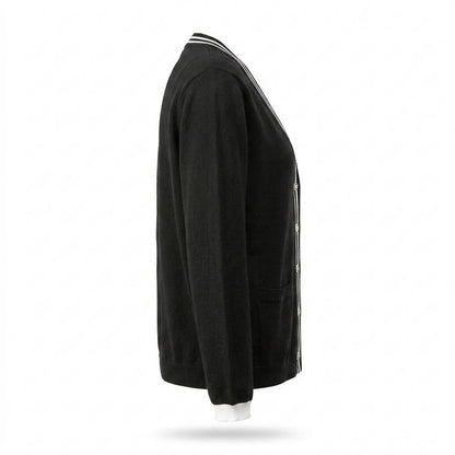 Gentleman Code - Cavan | Bestickter Gestreifter Cardigan Damen