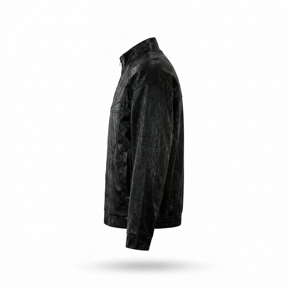 Gentleman Code - Sotik | Strukturiert Reißverschluss Lederjacke Unisex