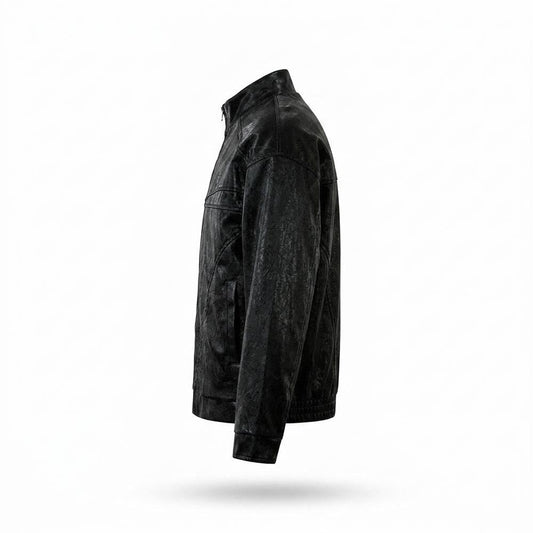 Gentleman Code - Sotik | Strukturiert Reißverschluss Lederjacke Unisex