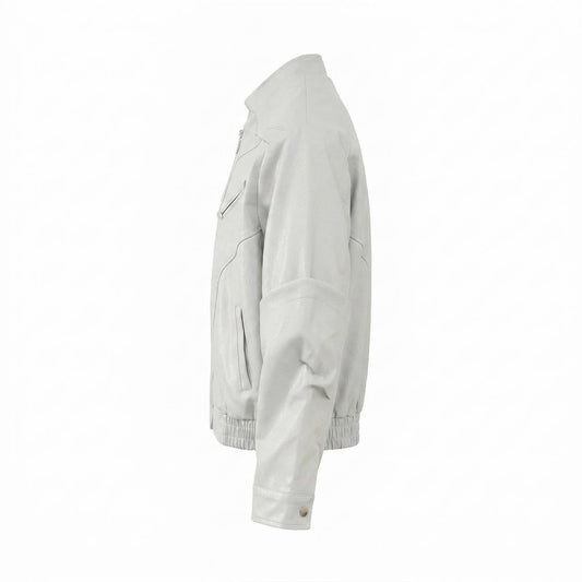 Gentleman Code - Notat | Strukturierte Hochgeschlossene Lederjacke Unisex