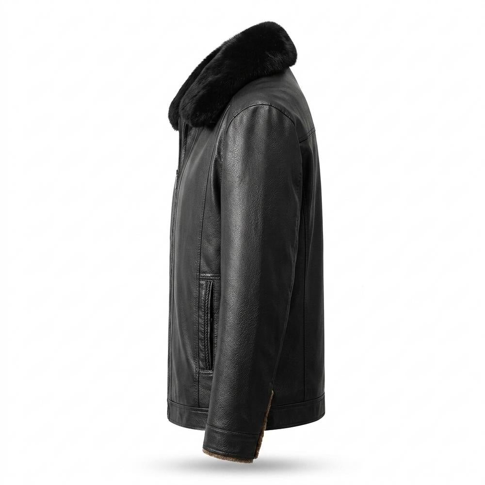 Gentleman Code - Easim | Warm Gefüttert Lederjacke Herren