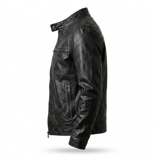 Gentleman Code - Tuzos | Strukturiert Figurbetont Lederjacke Herren