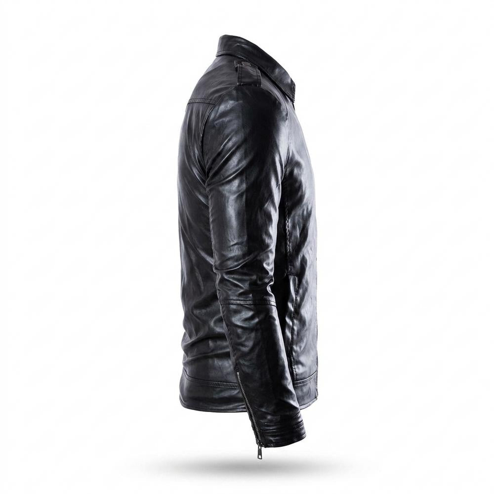 Gentleman Code - Daram | Tailliert Gefüttert Lederjacke Herren