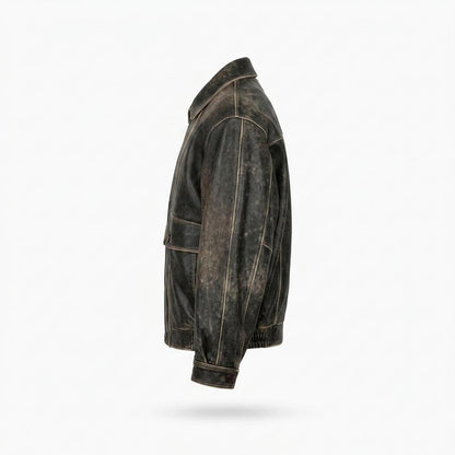 Gentleman Code - Tavok | Patiniert Oversized Lederjacke Unisex