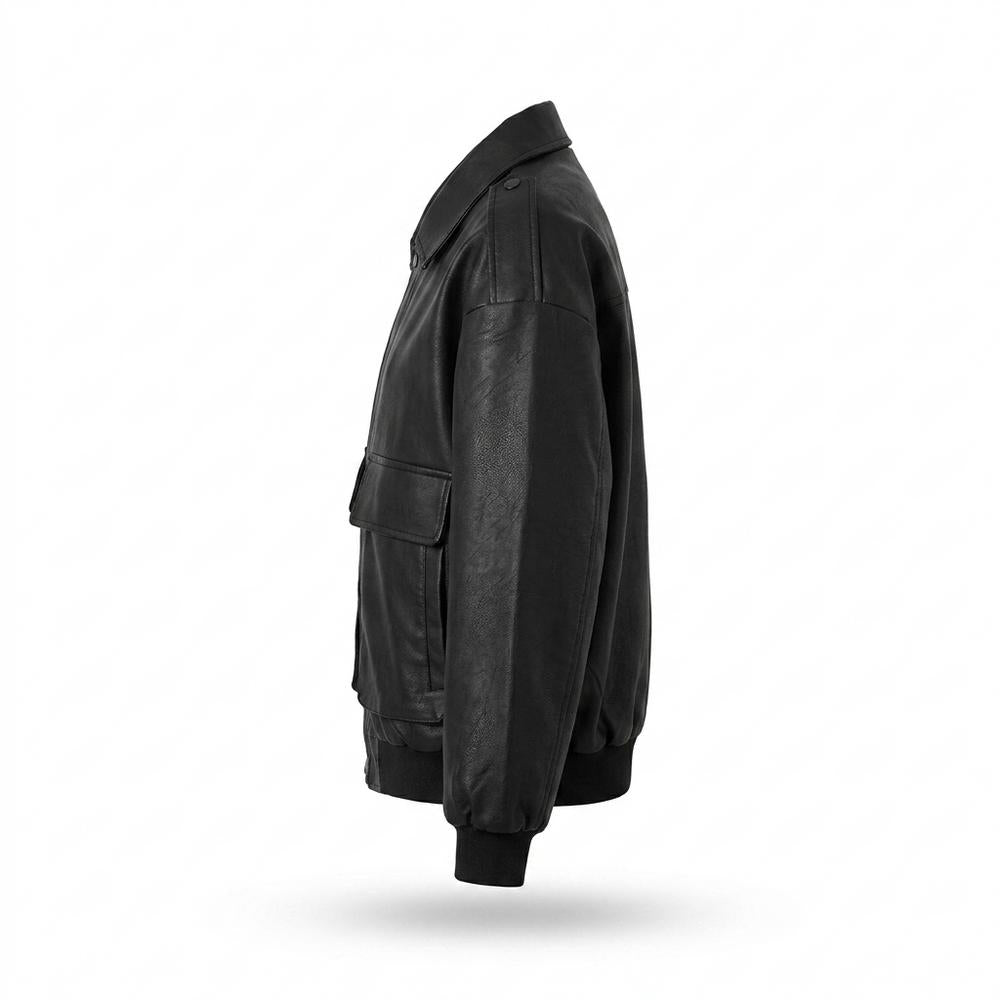Gentleman Code - Nudul | Oversized Reißverschluss Lederjacke Unisex
