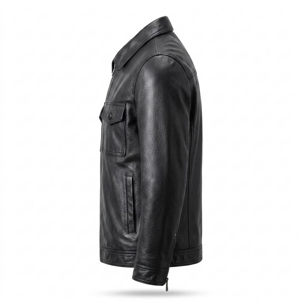 Gentleman Code - Sihak | Reißverschluss Gefütterte Lederjacke Herren