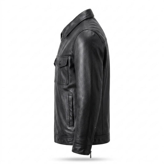 Gentleman Code - Sihak | Reißverschluss Gefütterte Lederjacke Herren