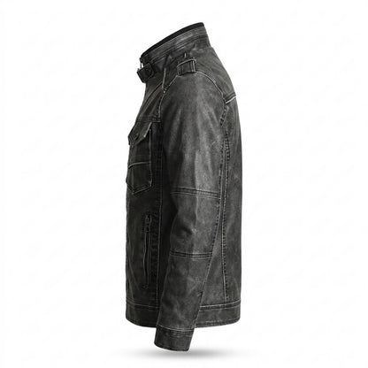 Gentleman Code - Zemer | Gesteppt Gewaschen Lederjacke Herren