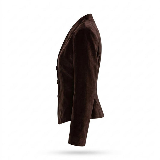 Gentleman Code - Aitam | Tailliert Geknöpft Wildleder-Jacke Damen