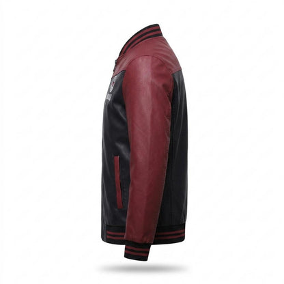 Gentleman Code - Norav | Zweifarbige Gerippte Lederjacke Herren