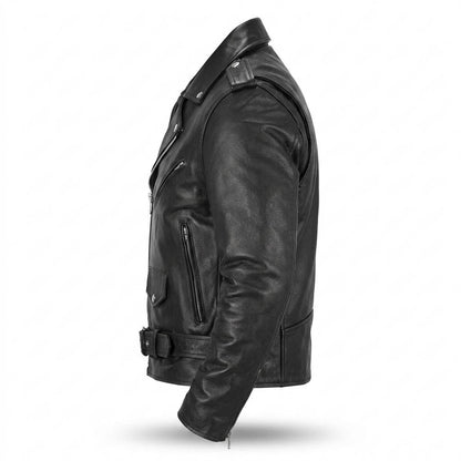 Gentleman Code - Nulid | Asymmetrische Gegürtelte Lederjacke Unisex