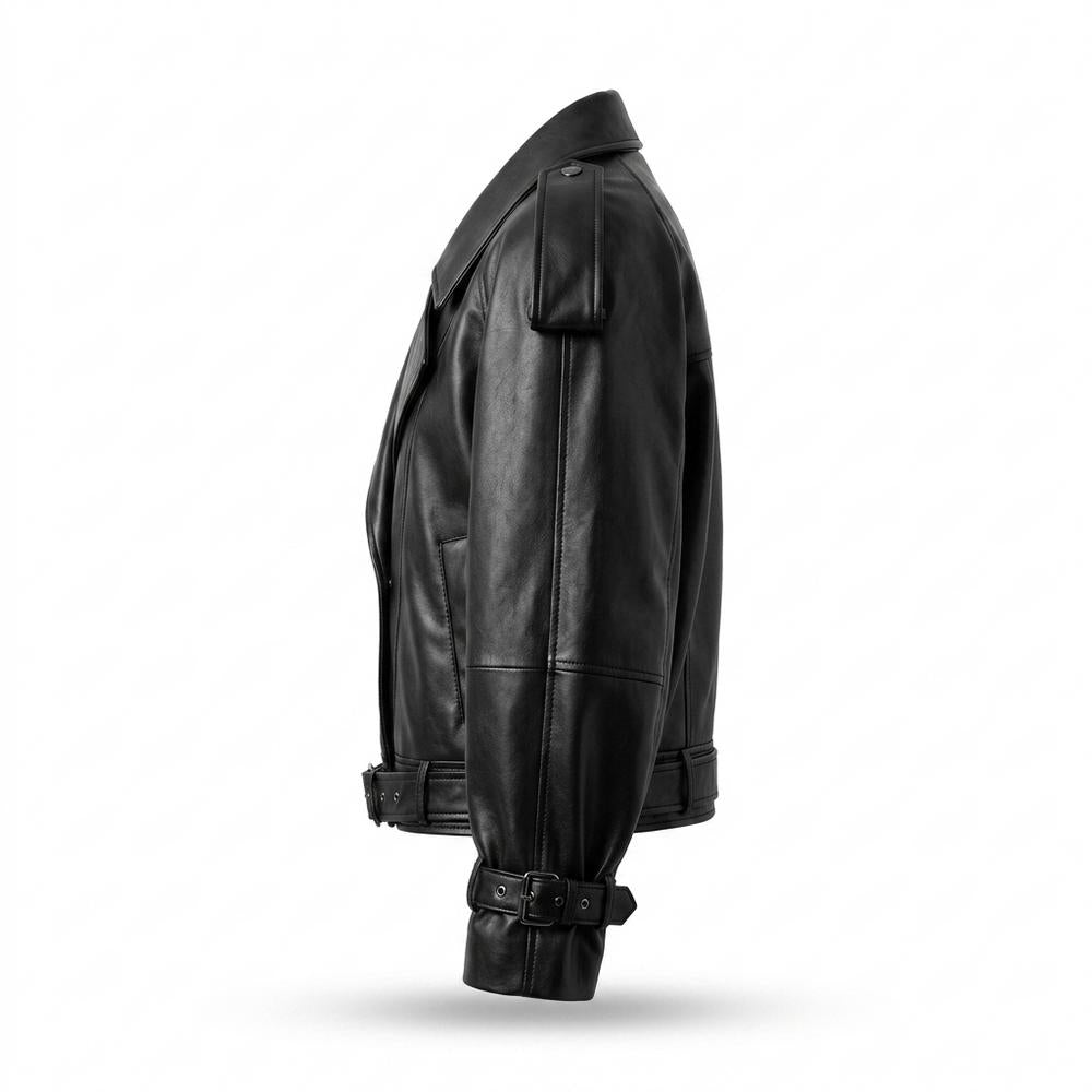 Gentleman Code - Yulim | Weit Geschnitten Gepufft Lederjacke Damen