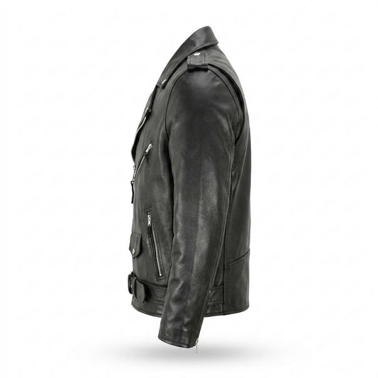 Gentleman Code - Surak | Asymmetrische Gegürtete Lederjacke Unisex