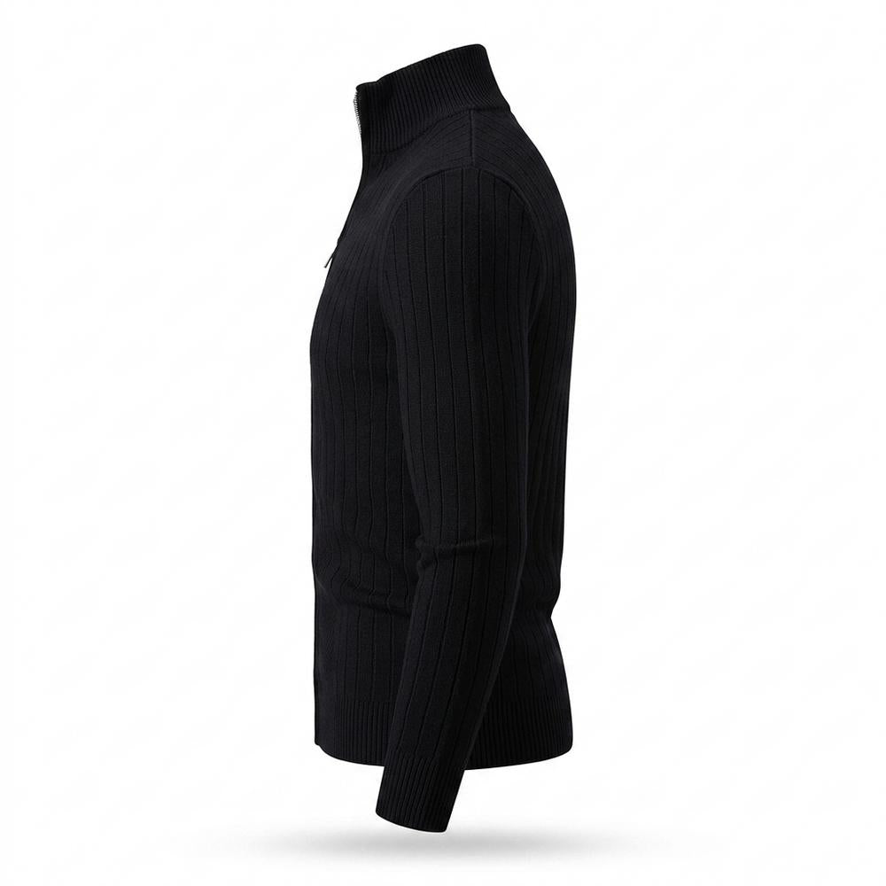 Gentleman Code - Kesos | Strukturierte Hochgeschlossene Strickjacke Herren