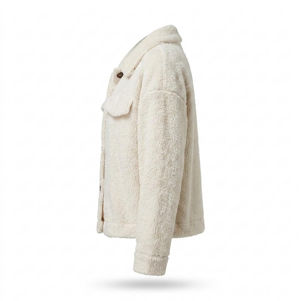 Gentleman Code - Eohuv | Flauschige Geknöpfte Jacke Damen