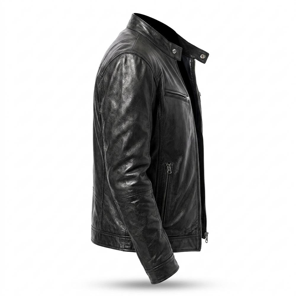 Gentleman Code - Yerov | Gesteppt Tailliert Lederjacke Herren