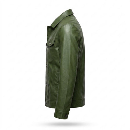 Gentleman Code - Lebas | Geknöpft Gekragt Lederjacke Herren
