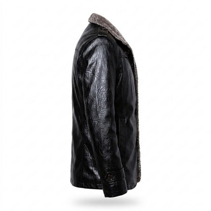 Gentleman Code - Kuzor | Gefüttert Strukturiert Lederjacke Herren