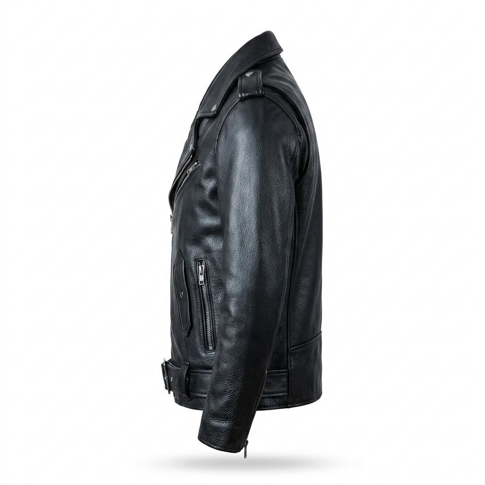 Gentleman Code - Renun | Asymmetrisch Gegürtelt Lederjacke Herren