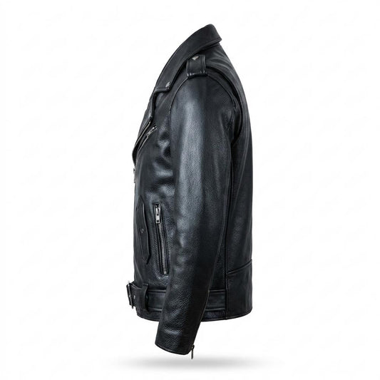 Gentleman Code - Renun | Asymmetrisch Gegürtelt Lederjacke Herren