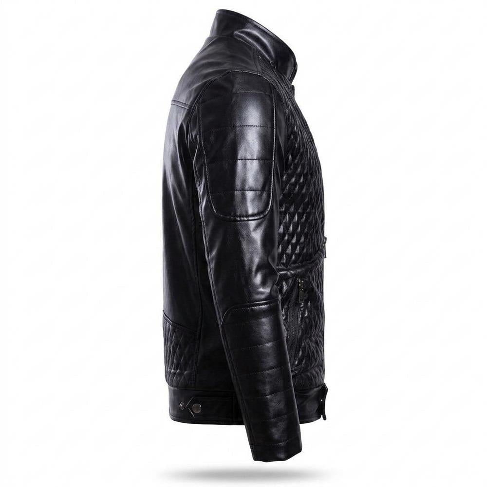Gentleman Code - Sagam | Gesteppt Tailliert Lederjacke Herren