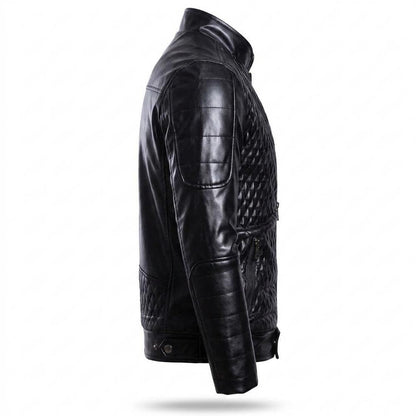 Gentleman Code - Sagam | Gesteppt Tailliert Lederjacke Herren