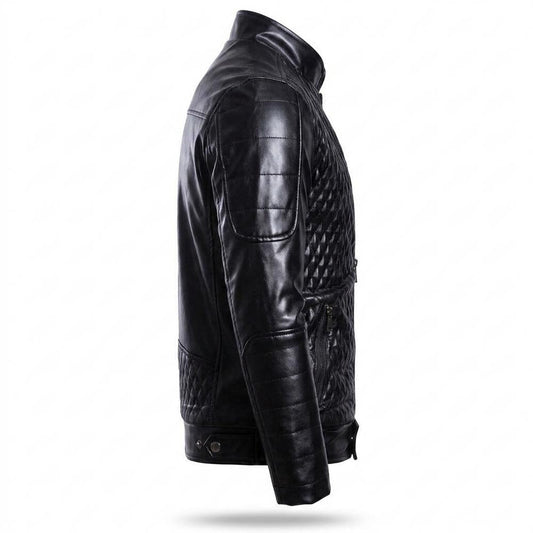 Gentleman Code - Sagam | Gesteppt Tailliert Lederjacke Herren