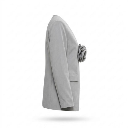 Gentleman Code - Keles | Kragenloser Plissierter Anzug Damen