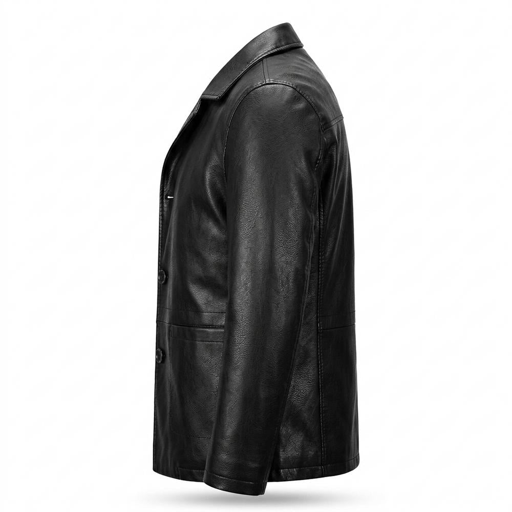 Gentleman Code - Sukil | Geknöpft Gefüttert Lederjacke Herren