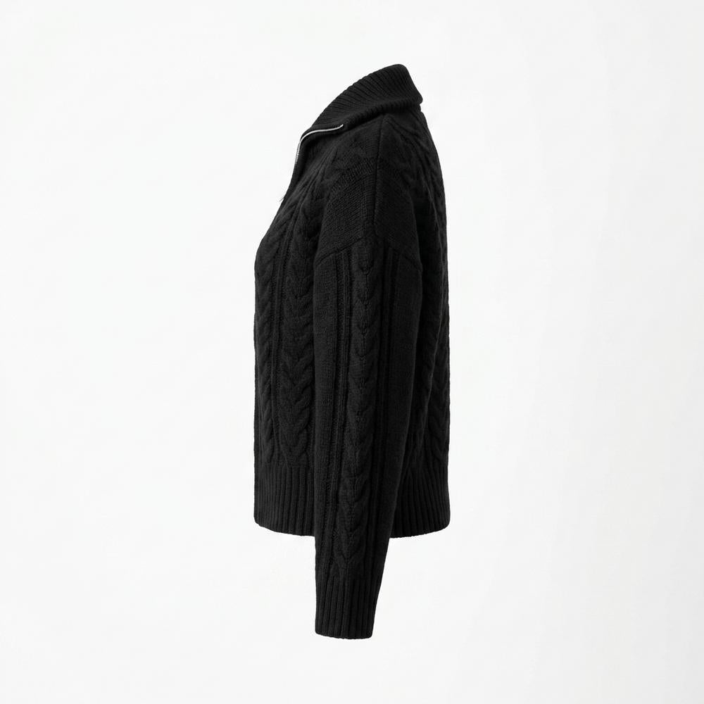 Gentleman Code - Lunot | Hochgeschlossene Strukturierte Strickjacke Damen