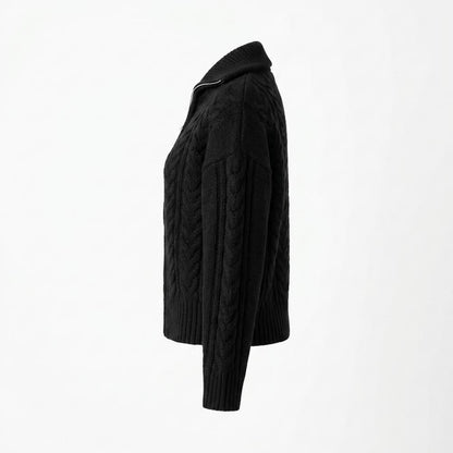 Gentleman Code - Lunot | Hochgeschlossene Strukturierte Strickjacke Damen
