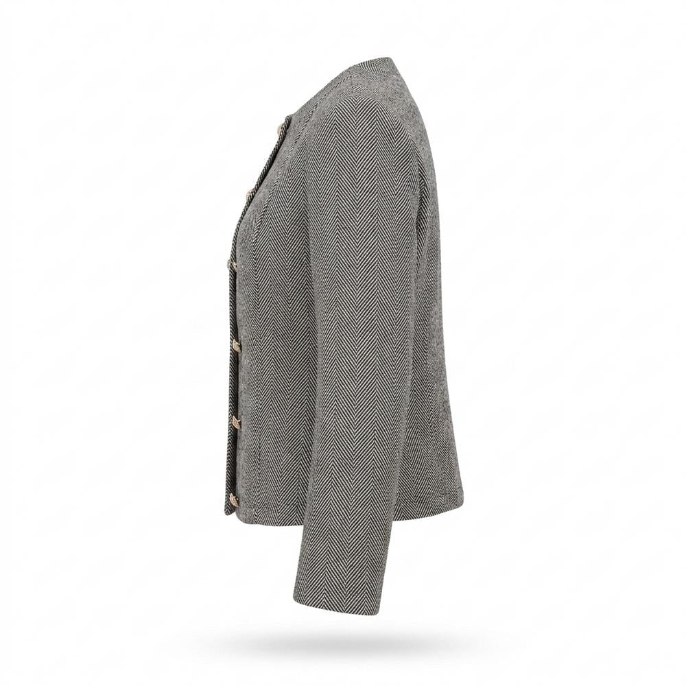 Gentleman Code - Rotut | Fischgratgemustert Tailliert Jacke Damen