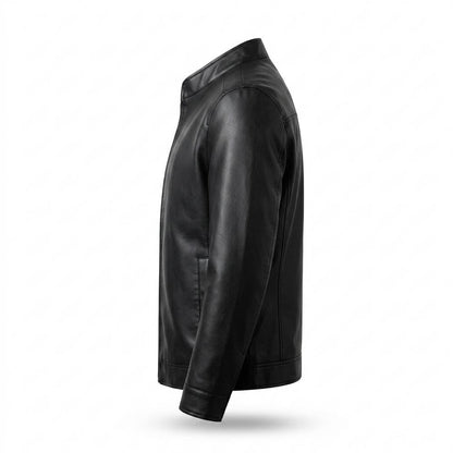 Gentleman Code - Lesel | Körpernah Langärmlig Lederjacke Herren
