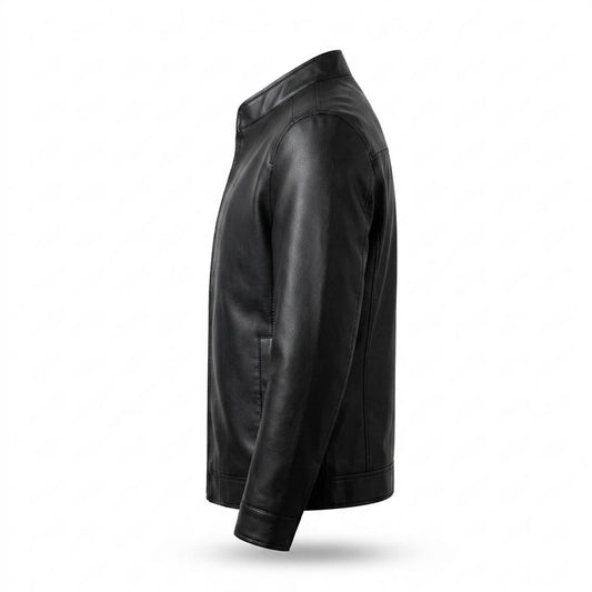 Gentleman Code - Lesel | Körpernah Langärmlig Lederjacke Herren