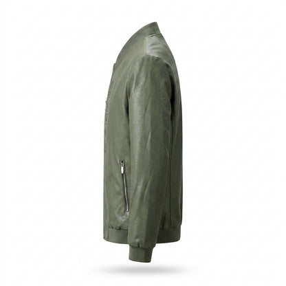 Gentleman Code - Devut | Reißverschluss Gefütterte Lederjacke Herren