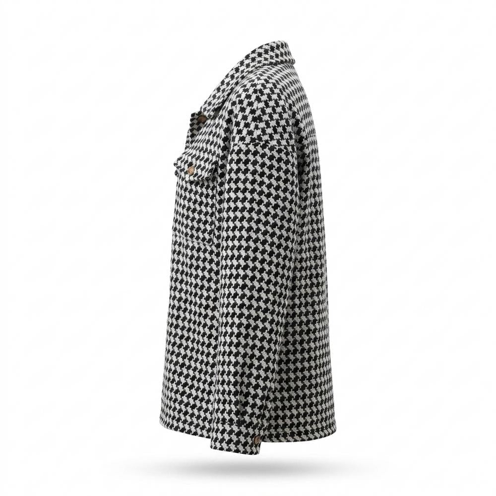 Gentleman Code - Cogem | Gemusterte Geknöpfte Jacke Damen