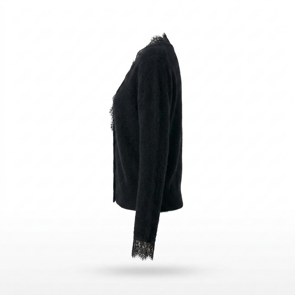 Gentleman Code - Mutud | Langärmlige Spitzenbesetzte Strickjacke Damen
