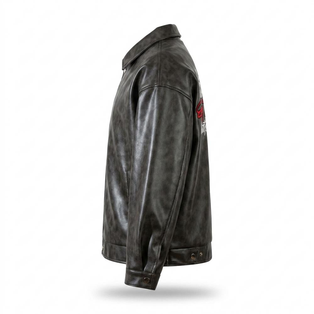 Gentleman Code - Dezet | Gerade Geschnittene Strukturierte Lederjacke Unisex