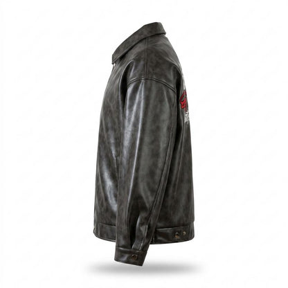 Gentleman Code - Dezet | Gerade Geschnittene Strukturierte Lederjacke Unisex