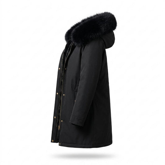 Gentleman Code - Nenot | Gefütterter Pelzbesetzter Mantel Damen