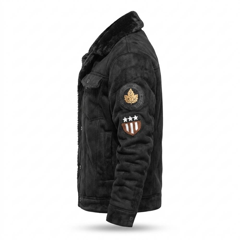 Gentleman Code - Movum | Gefüttert Geknöpft Wildleder-Jacke Herren
