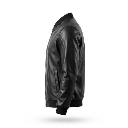 Gentleman Code - Zesev | Glatte Gefütterte Lederjacke Herren
