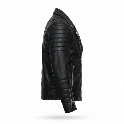 Gentleman Code - Yerek | Gesteppt Asymmetrisch Lederjacke Herren